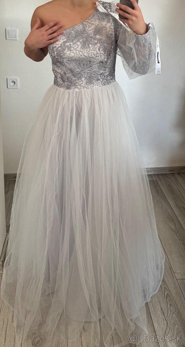 Biele šaty na rameno M/38 - 2