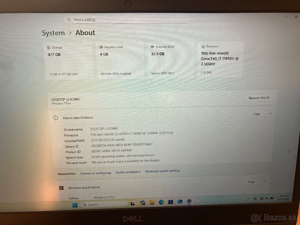 Dell Precision 7560 Mobile Workstation - 2