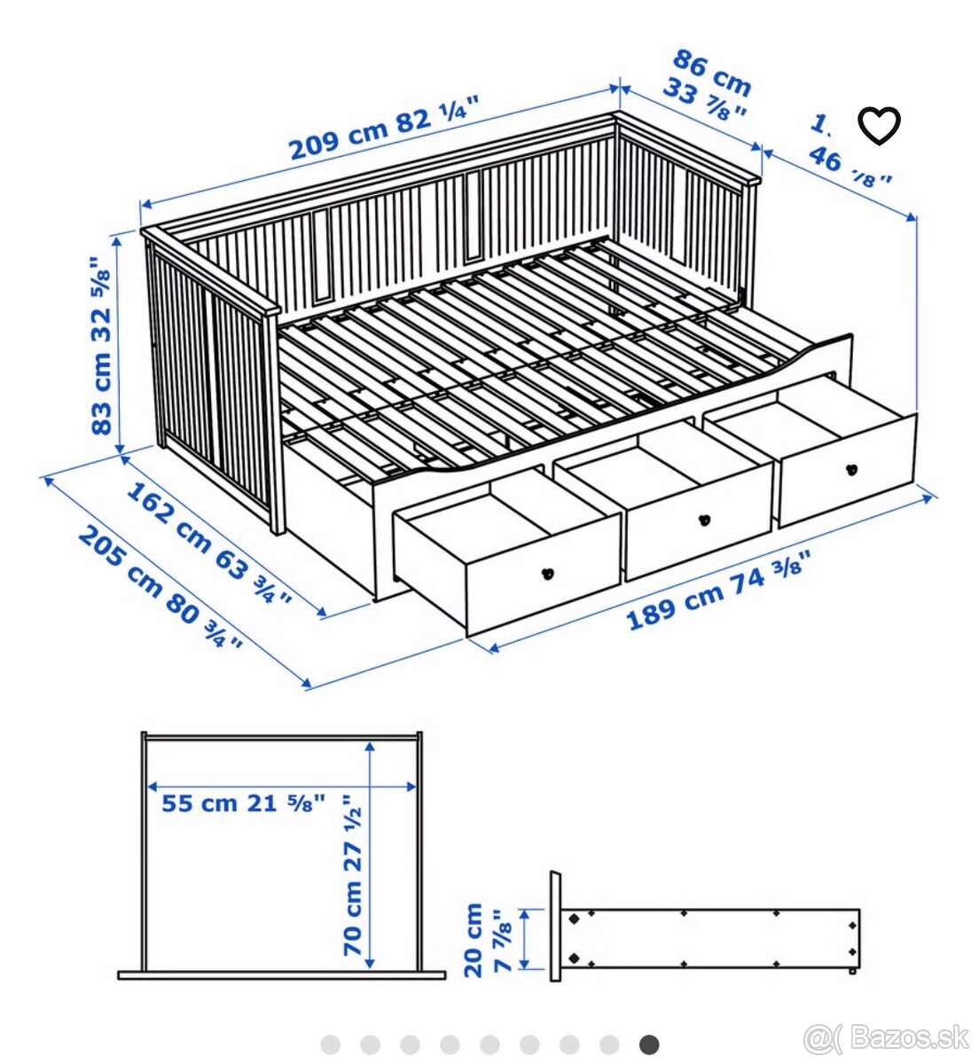 Hemnes posteľ - 2