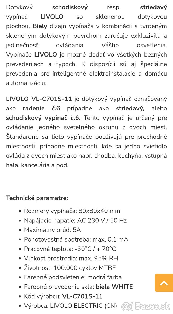 Livolo vypínač č 6 - 2
