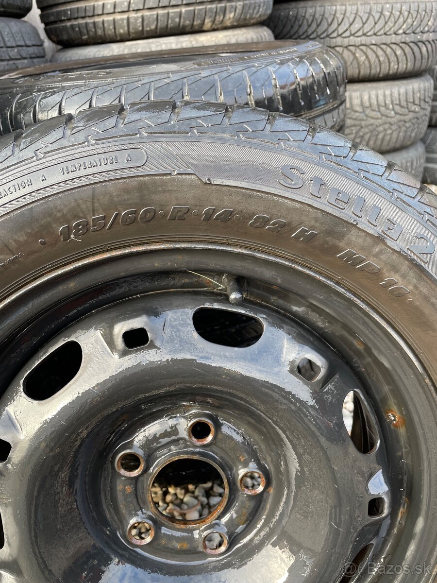Plechové disky 5x100 R14 + pneu - 2