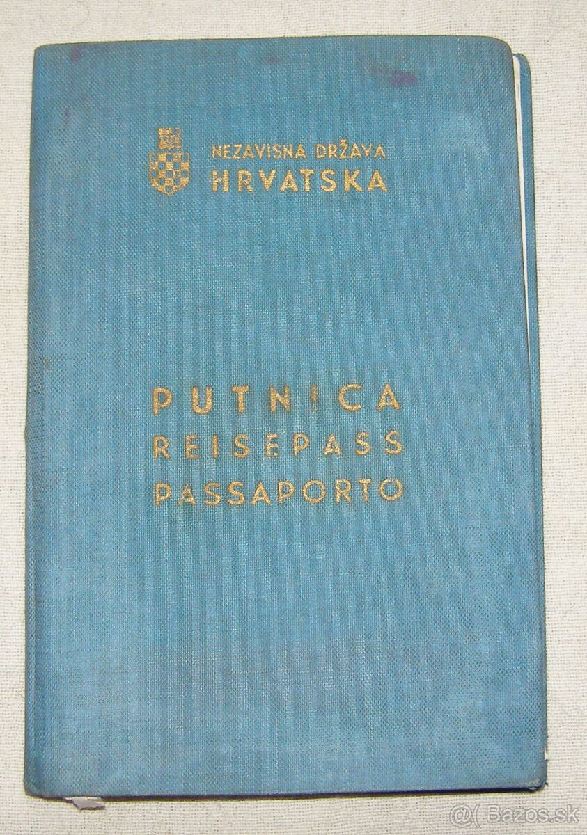 Predam Chorvatsky diplomatický pas z 2 ww...vela razítok spo - 2