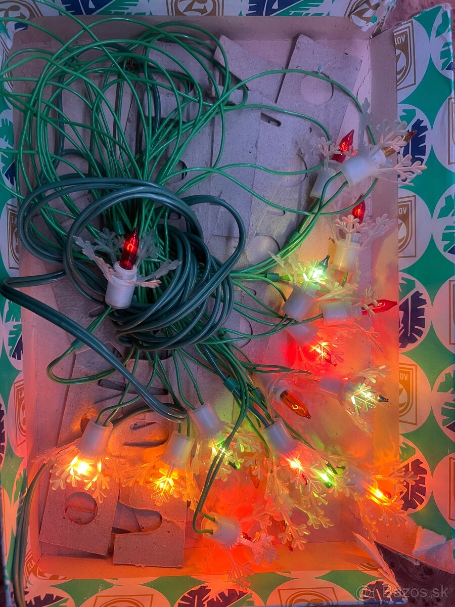 Retro vianočné svetlá snehové vločky - 2