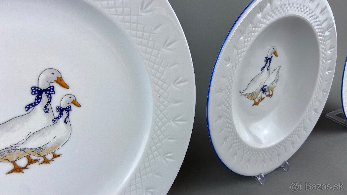 Tanierová súprava pre 6 osôb husi, modrá linka - 2