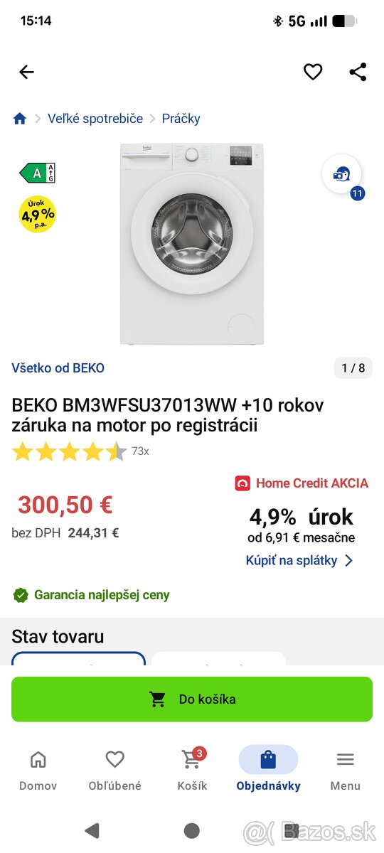 Nová práčka Beko - 2