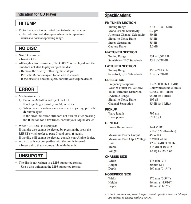 Autorádio ALPINE CDE-9846R - 2