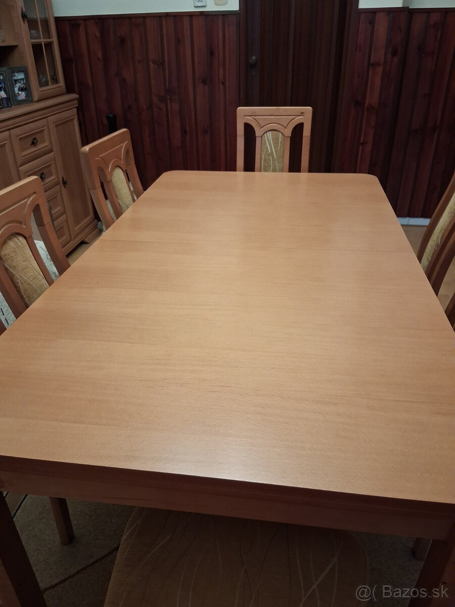 Rozkladací jedálenský stôl so 4 stoličkami - 2