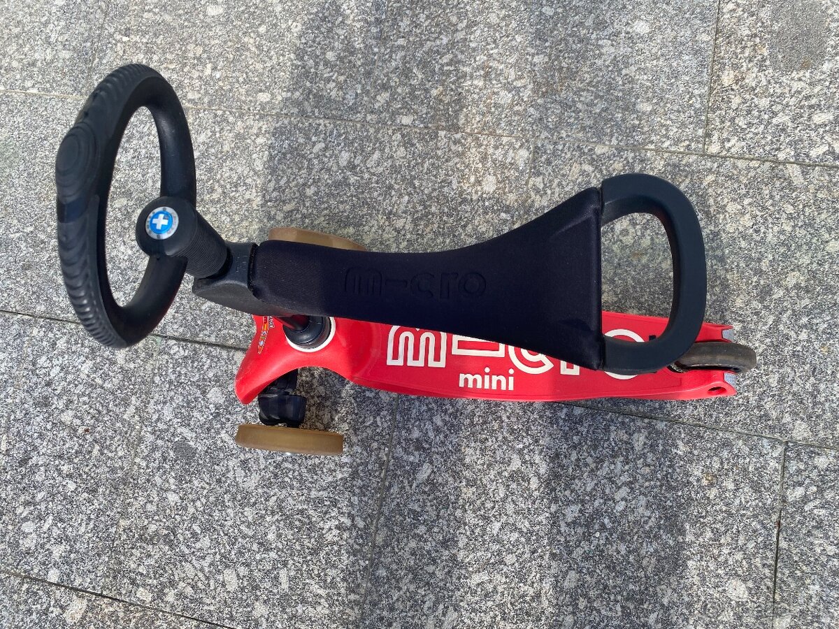 Kolobežka/odrážadlo MICRO Mini 3v1, červenè - 2