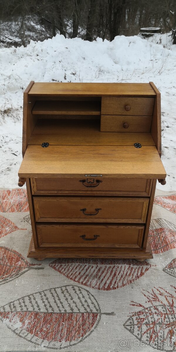 Rustikální šuplíková komoda - vyklápěcí psací stůl - 2