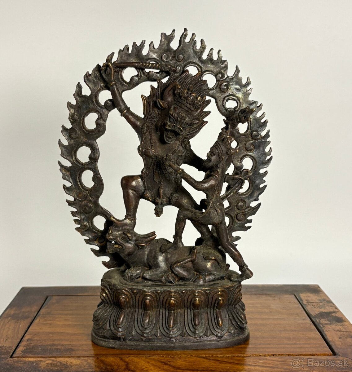 Starožitná bronzová soška Yamantaka (Tibet) - 2