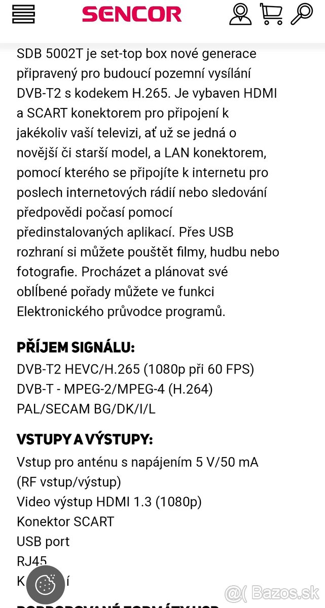 Set top box Sencor SDB 5002T - 2