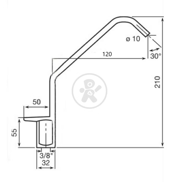 Jednocestná vodovodná batéria (chróm) - 2