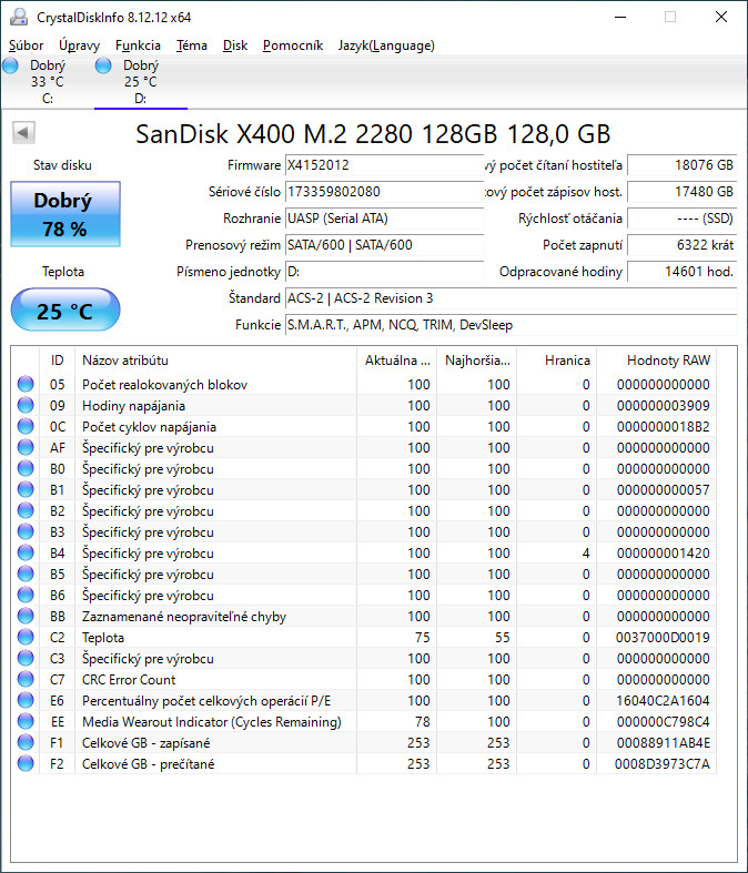 SSD disky 128GB M.2 2280 - 2