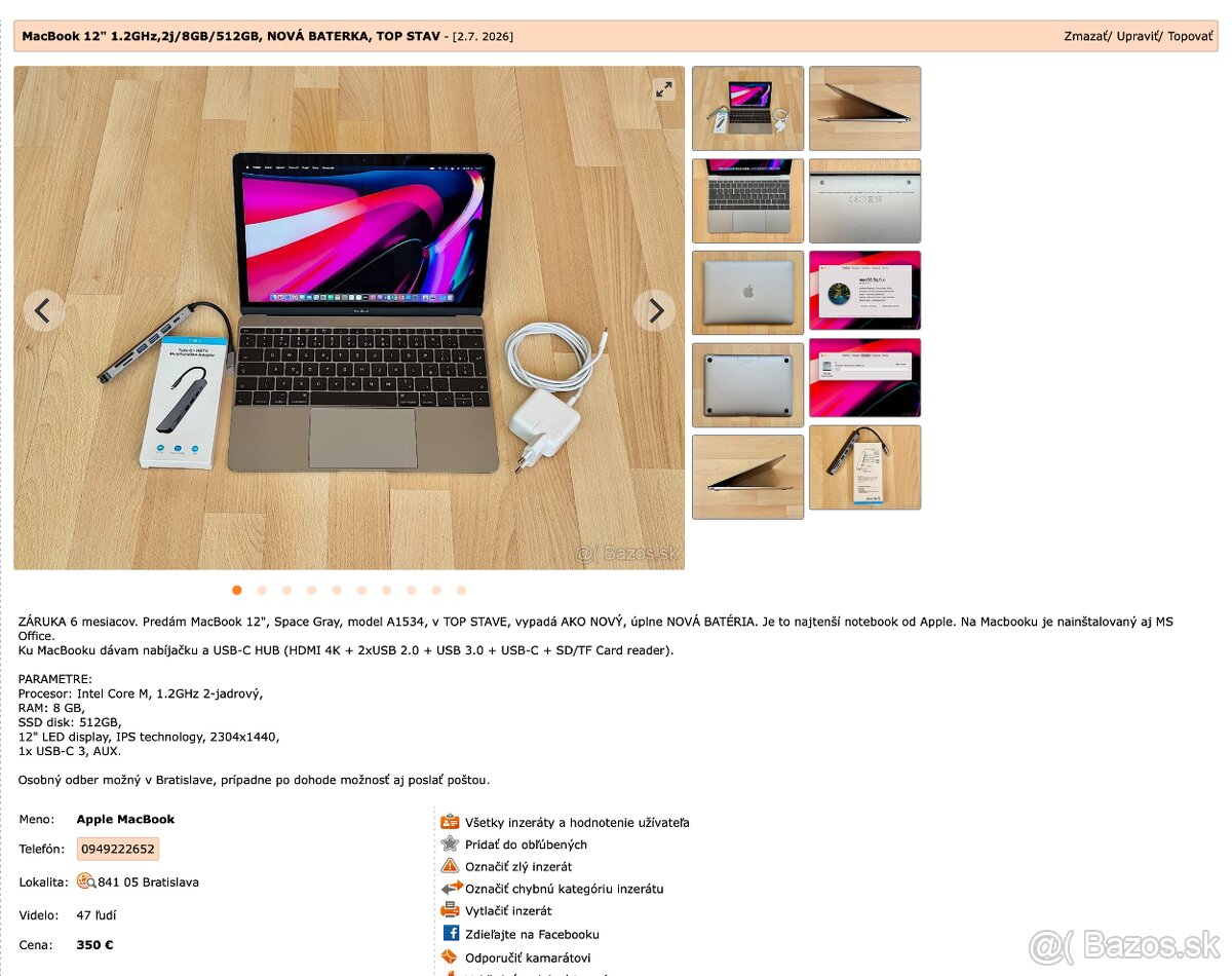 MacBook - ZÁRUKA 6 mesiacov - 2