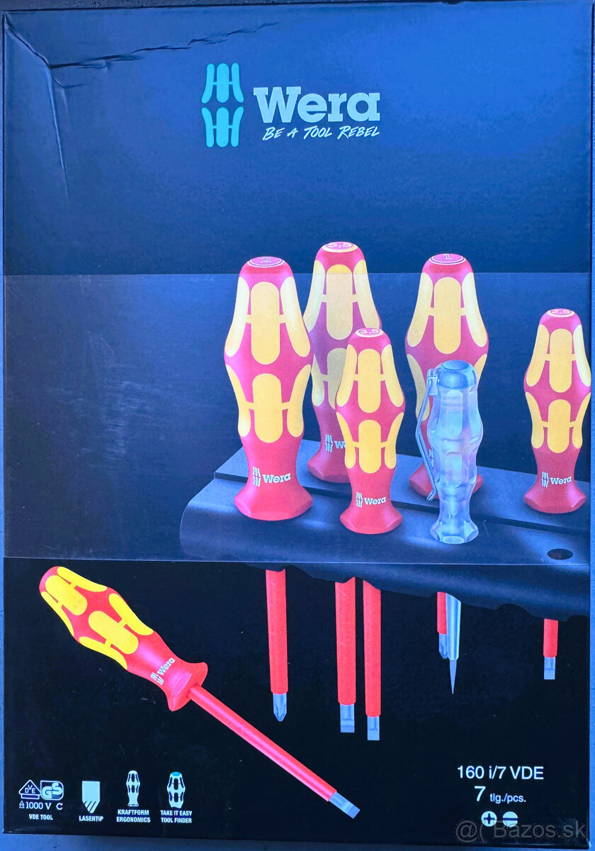 Wera Sada plochých/krížových PH skrutkovačov 160 i/7 VDE - 2
