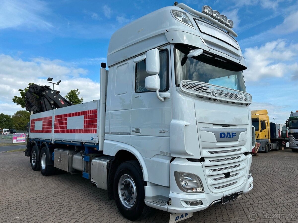 DAF XF 530 - 6x2 – Valník+HR-Hiab X-HiPro 352+Jib+Naviják