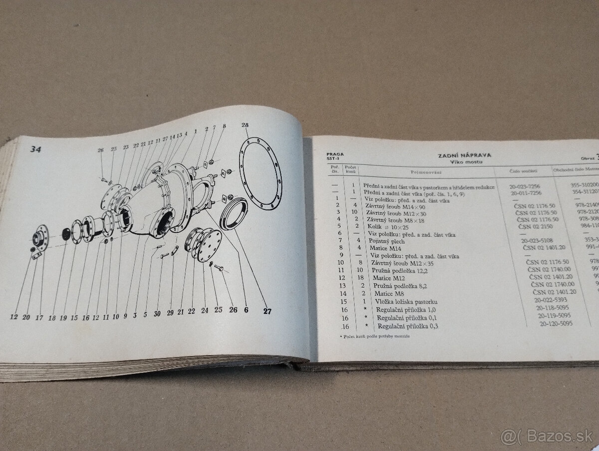 Praga S5T-3,katalog náhradných dielov. - 2