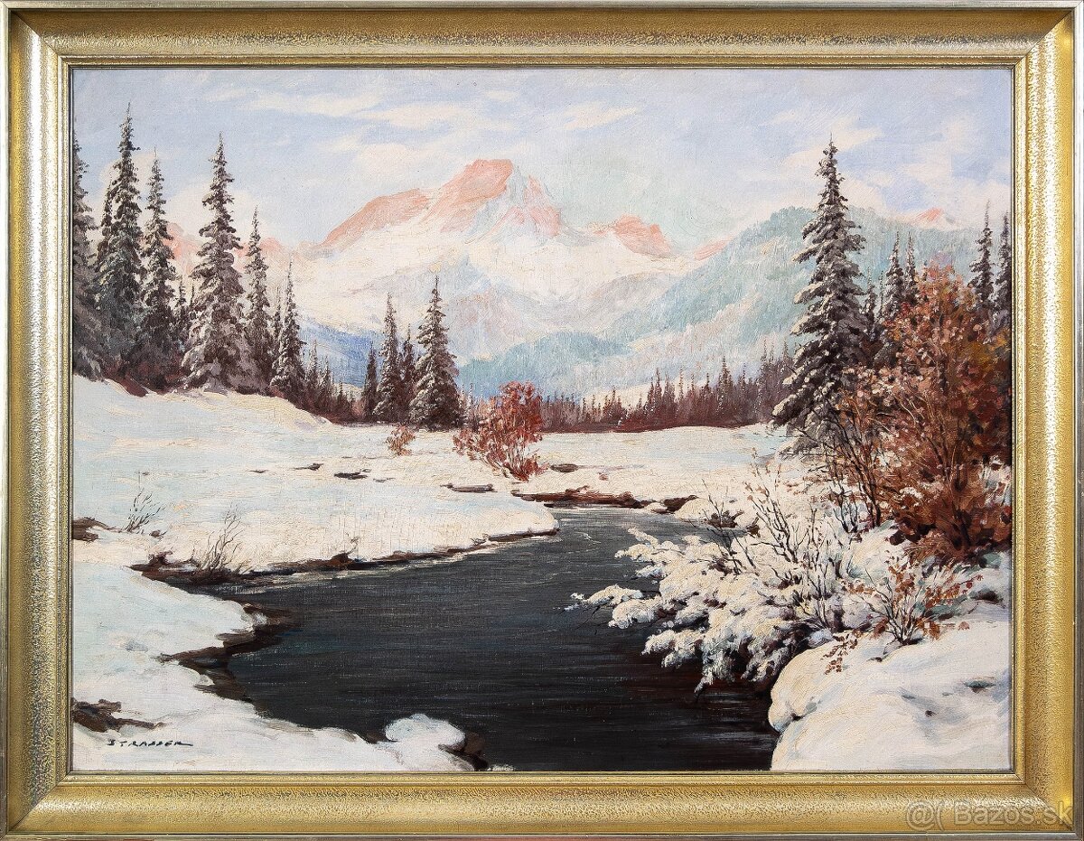 Zimné hory, sign.Strasser, 900 × 700 mm - 2