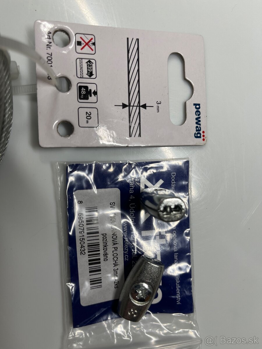 Oceľové lanko s ochranou, 3 mm, 20 m - 2