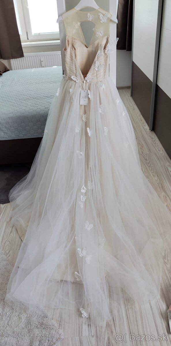 Svadobné šaty odtieň ecru - 2