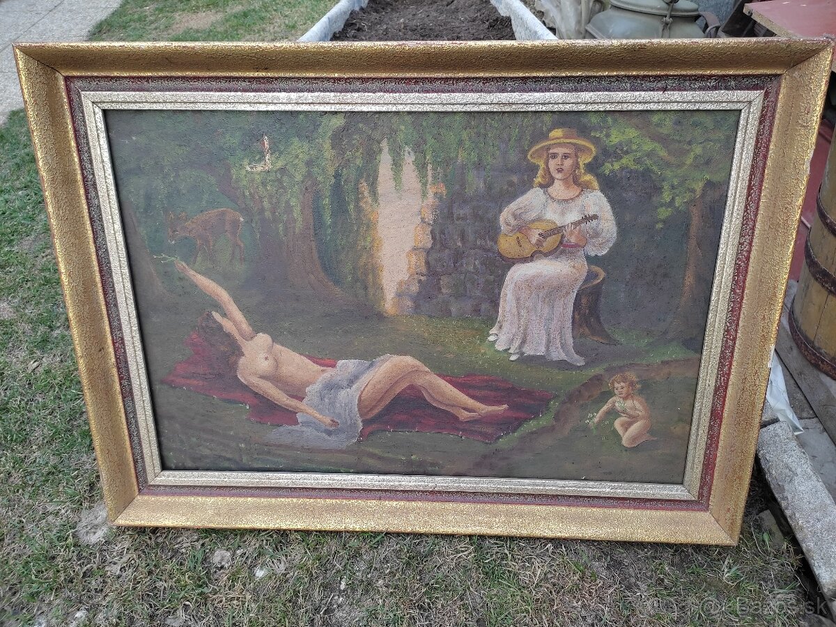 5 ks staré obrazy na plátne - 2