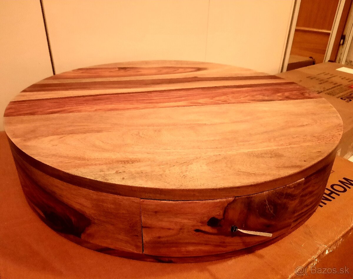 Konferenčný stolík okrúhly so šuflikom 60 cm - 2