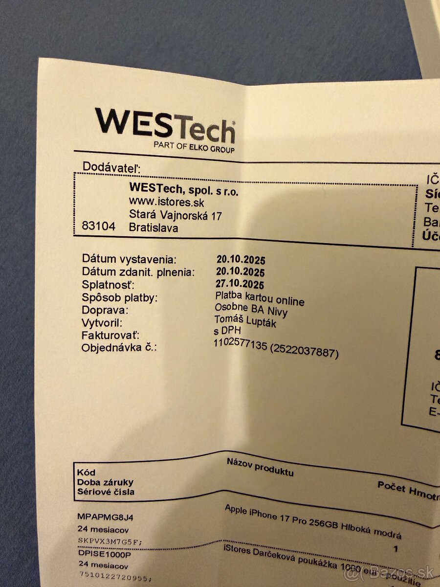 iPhone 17 Pro, 256GB, Modrý - 2