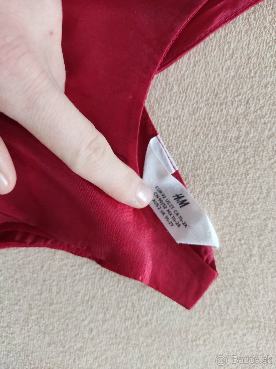 H&M cervene sviatocne saty 92 - 2
