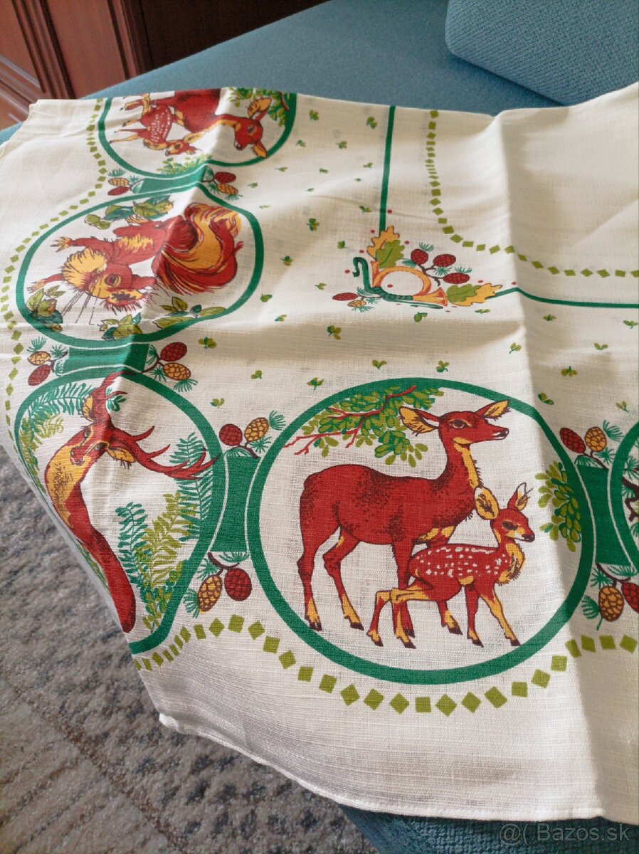 Predám nový obrus , motív srnky - 2