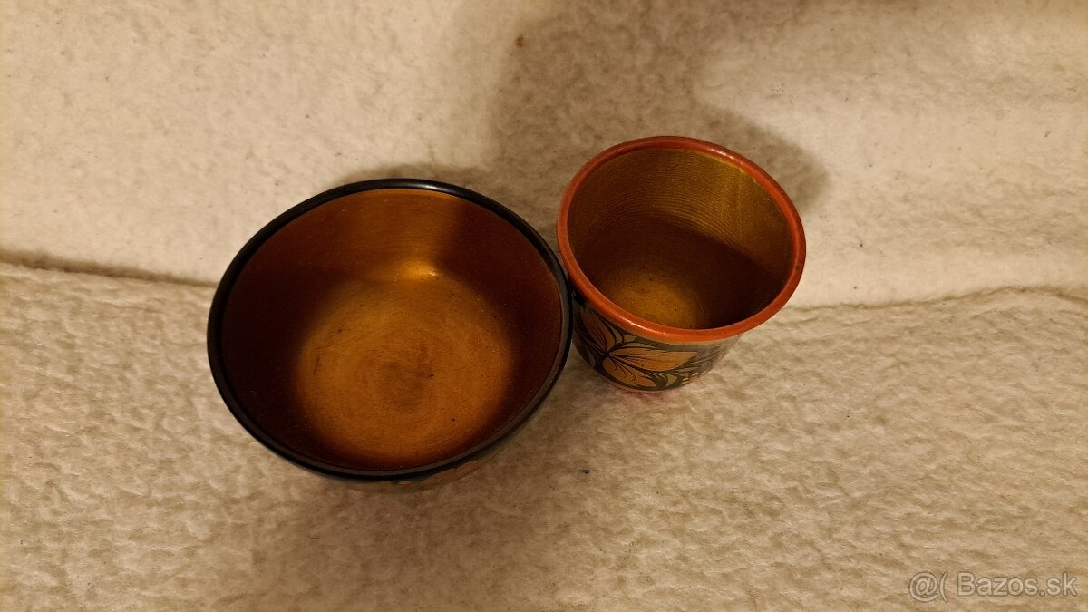 Maľovaná miska a pohárik - 2