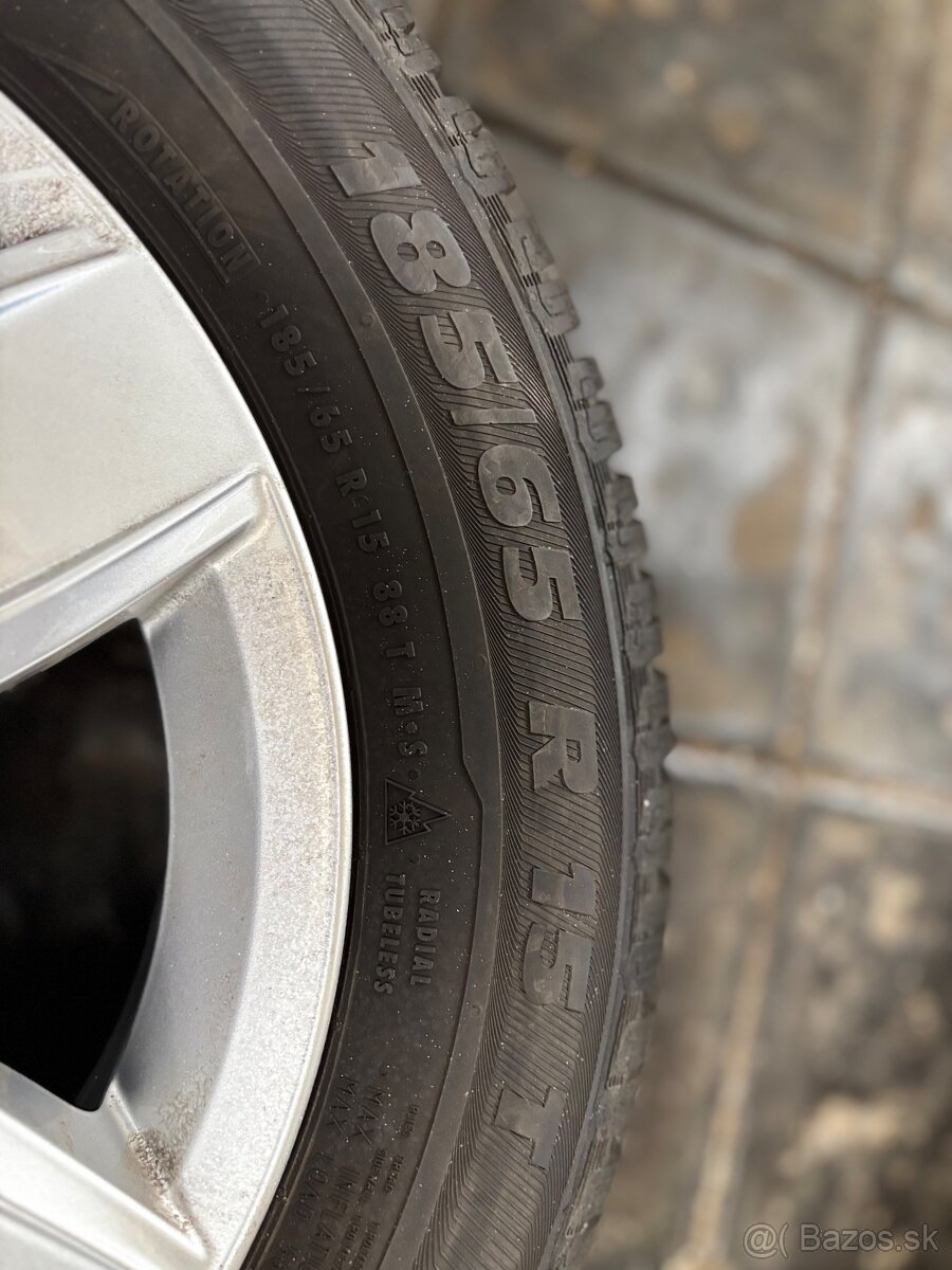 Originálne VW alu disky + zimné pneu Semperit 185/65 R15T - 2