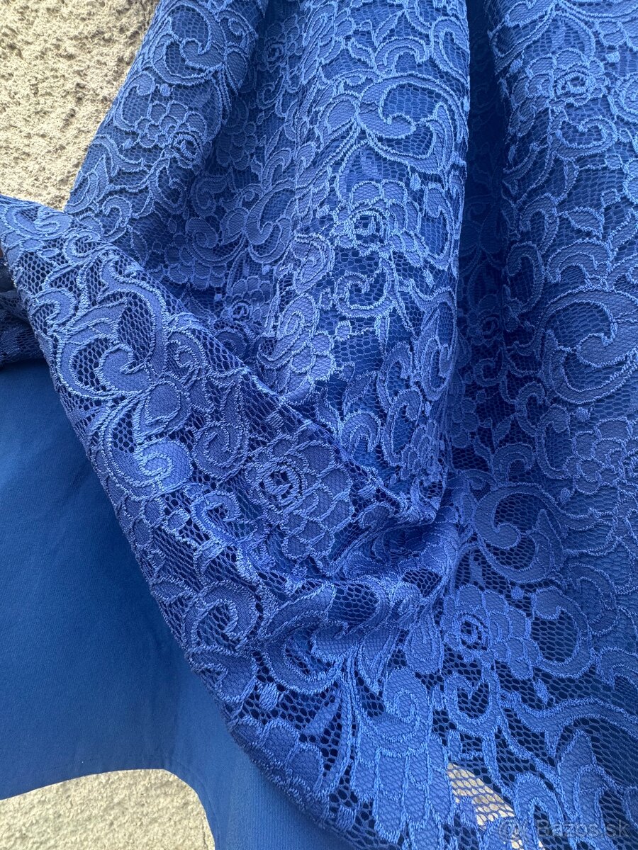 SET: modré šaty+zlatá kabelka - 2