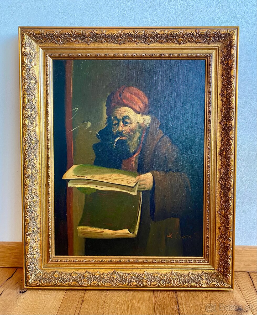 Starý krásný obraz, olejomalba na plátně - 2