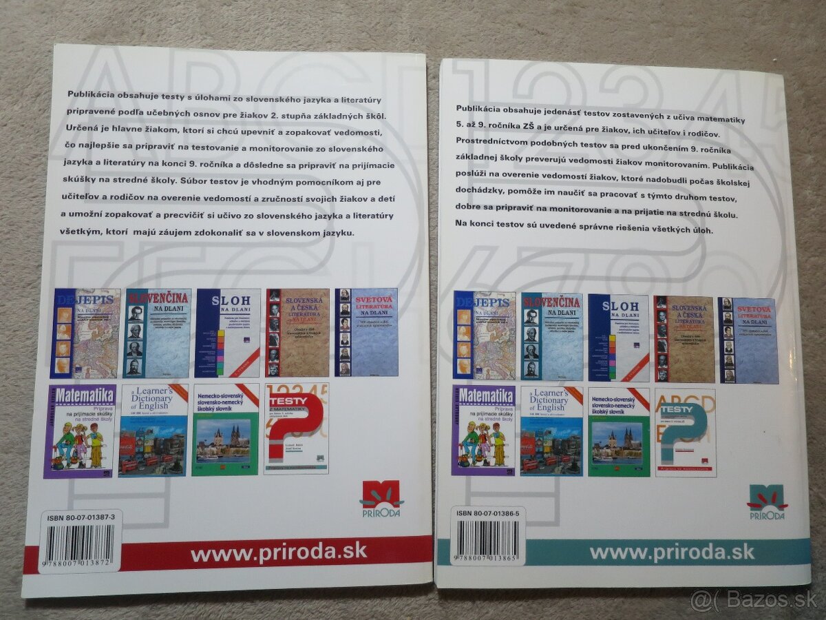matematika + slovenský jazyk - testy pre 9.ročník (2005) - 2