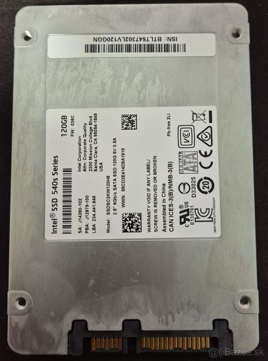 SSD Intel 120GB 2.5" SATA - 2