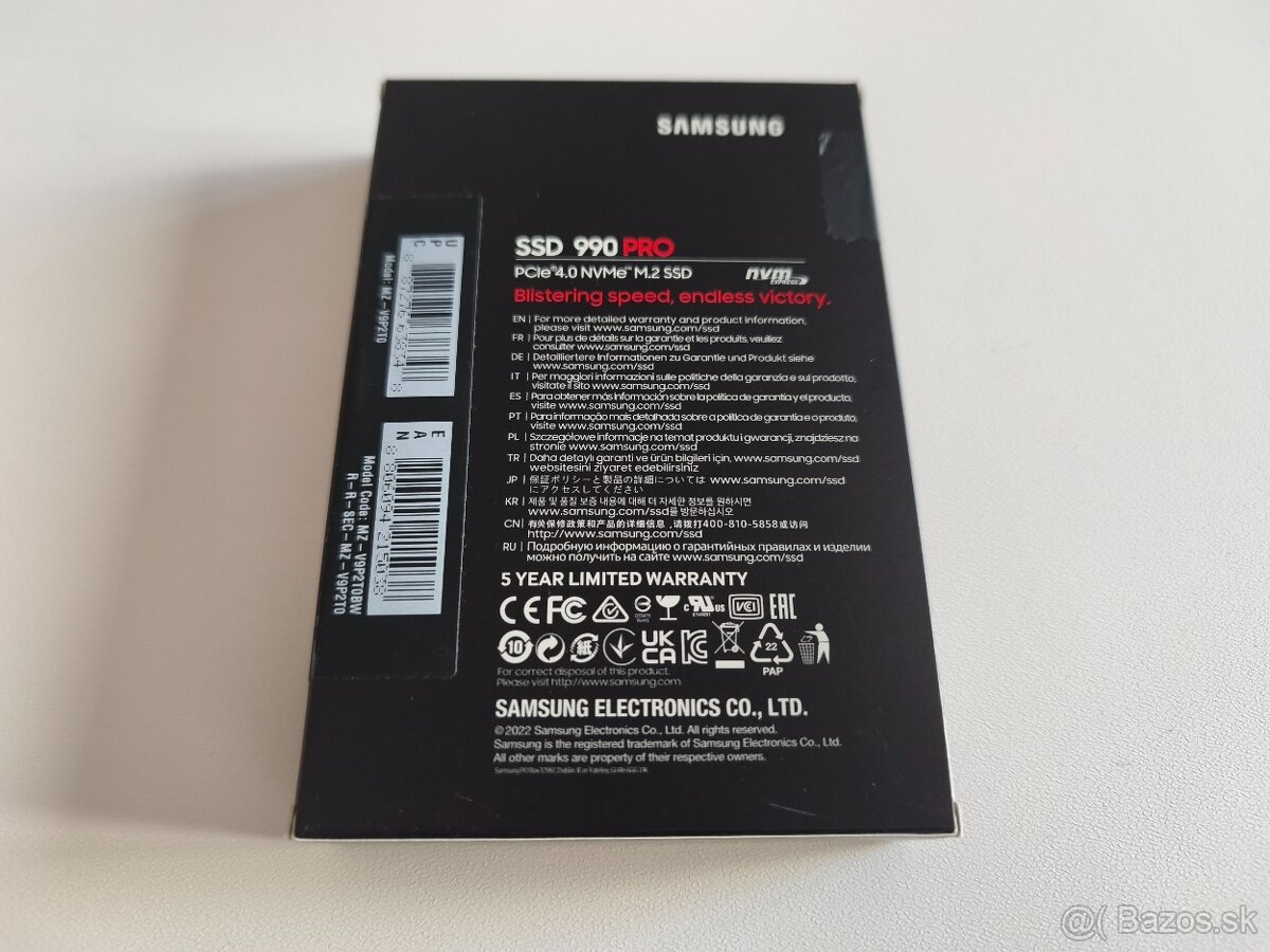 Samsung 990 PRO 2TB, M.2 2280, NVMe v zaruke (nepoužité) - 2