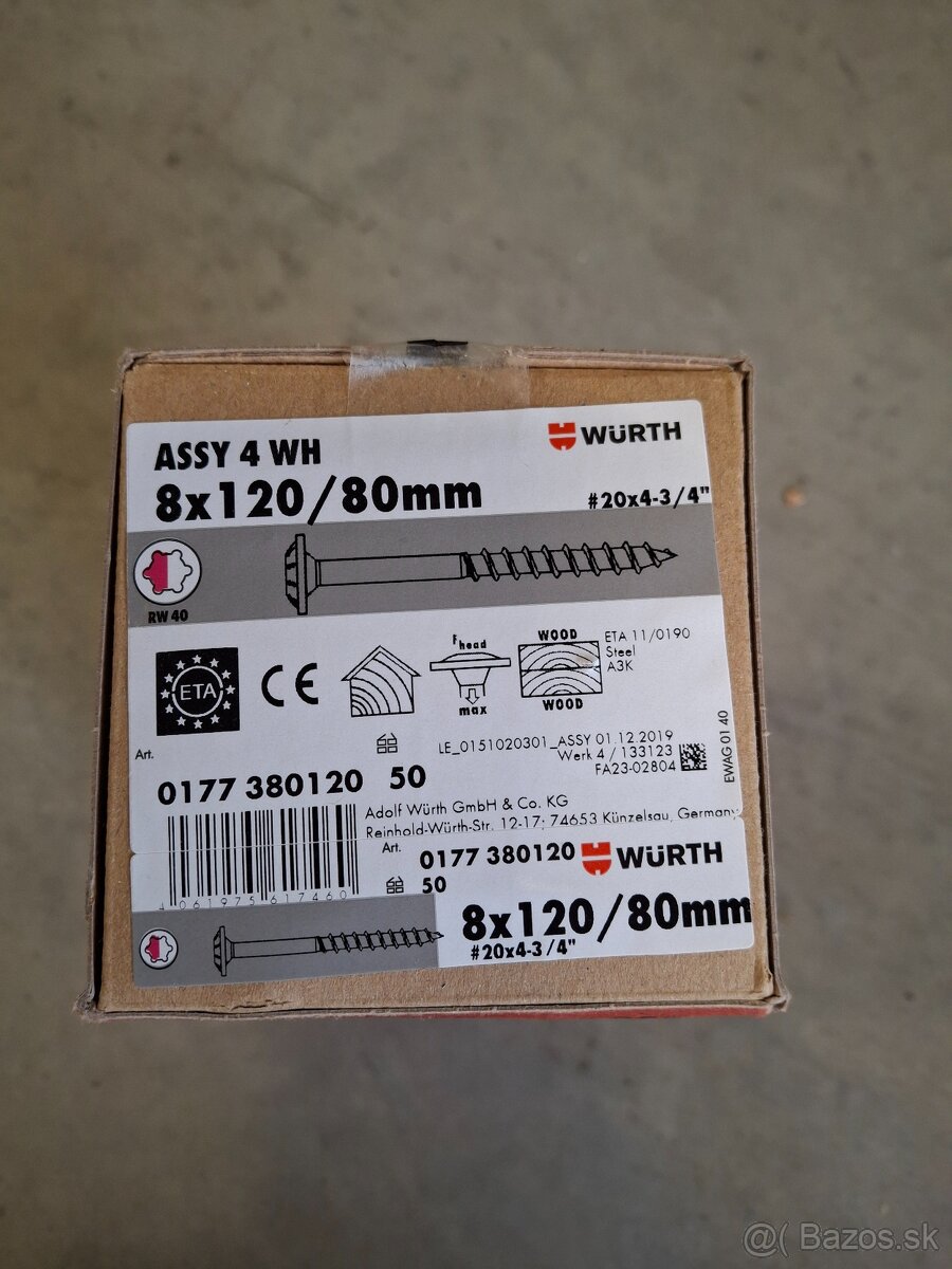 Skrutky do dreva ,sroby do dreva Würth - 2