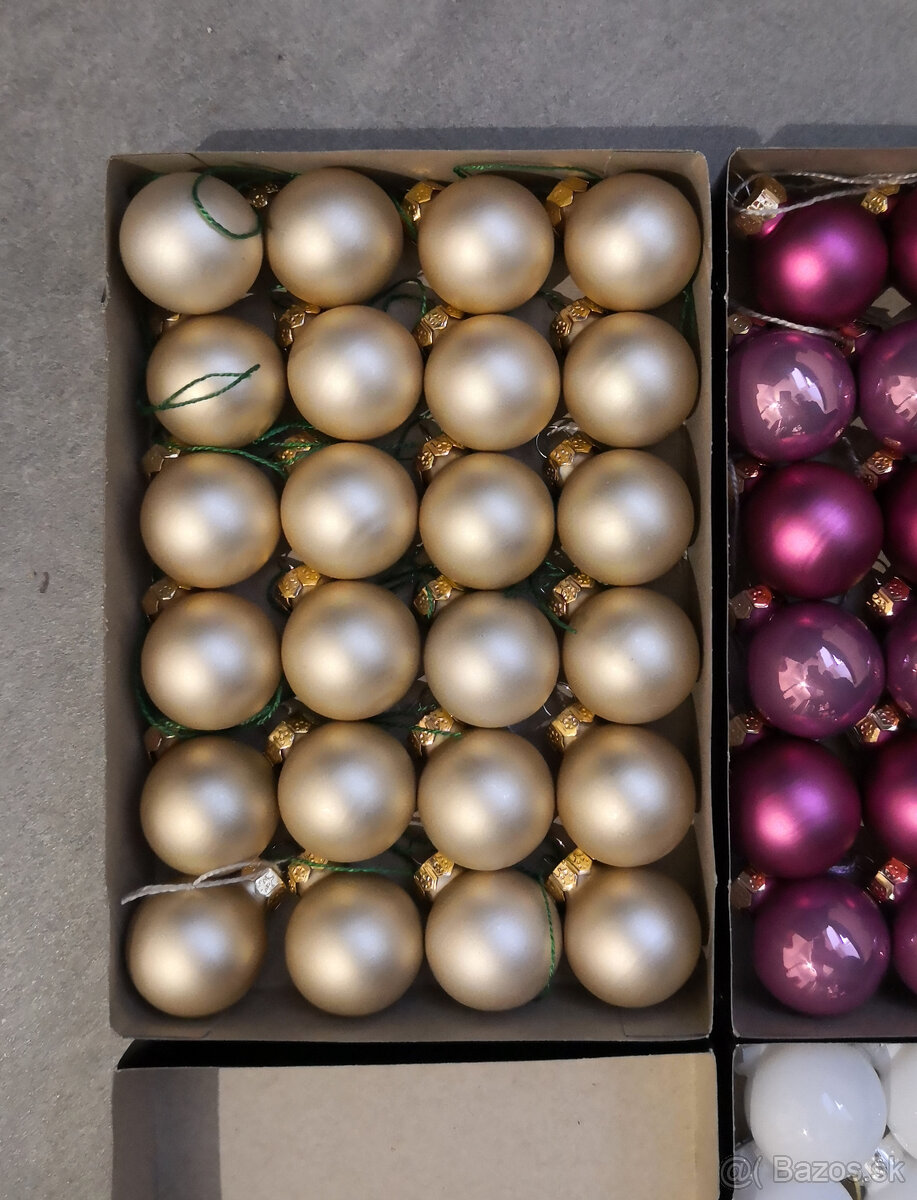Vianočné ozdoby sklenene perleťové gule - 2