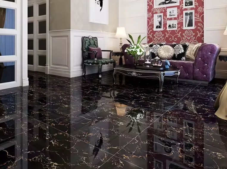 Luxusná dlažba – čierna, lesklá - 2