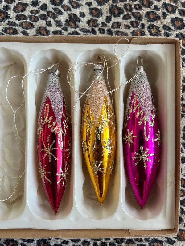 Retro vianočné gule/raketky 3ks od výrobcu IRISA č.9 - 2