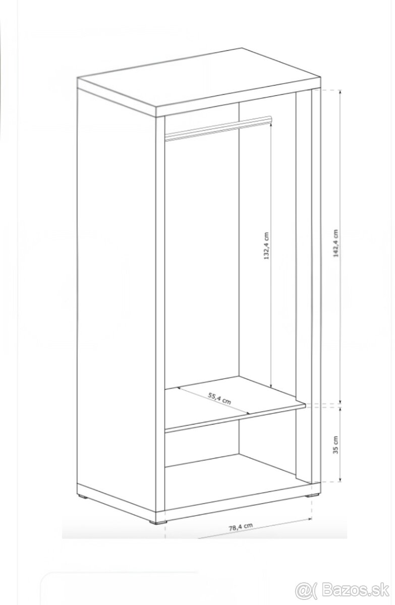 SKRIŇA dub stirling/biely lesk - 2