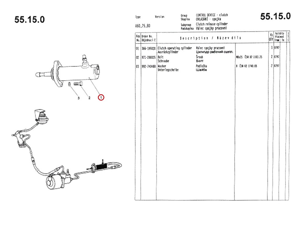 Spojkový valček pracovný Avia A60/75 - 2