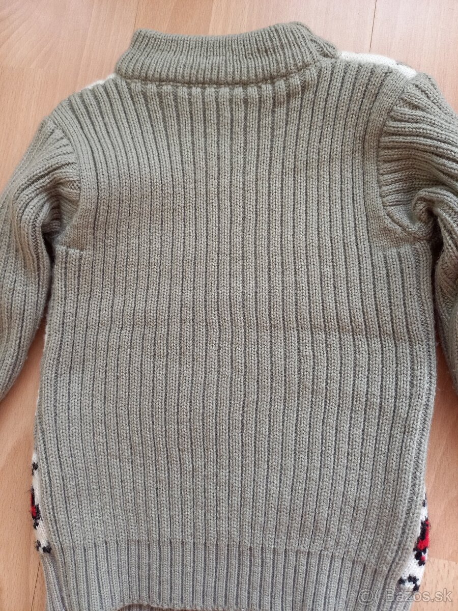 Teplý svetrík s autíčkami 98 - 2