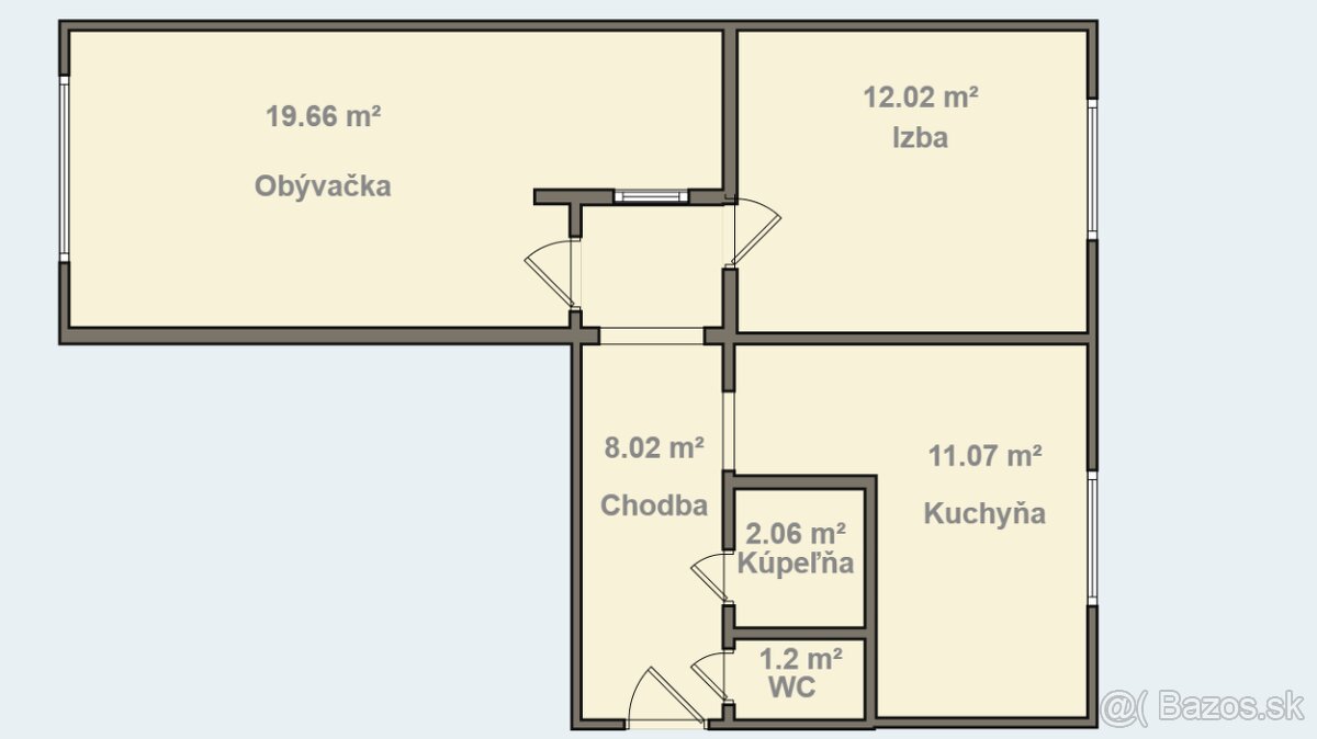 Na predaj 2-izbový byt (54 m²) - Sever - 2