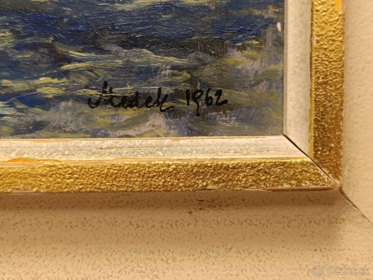 Obraz Jan Medek, Vysoké Tatry Velický potok 1962,olej 43x37 - 2