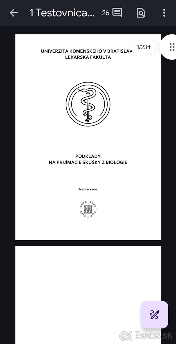 Najnovšie podklady 2026 +materiály na prijímačky LF UK v PDF - 2