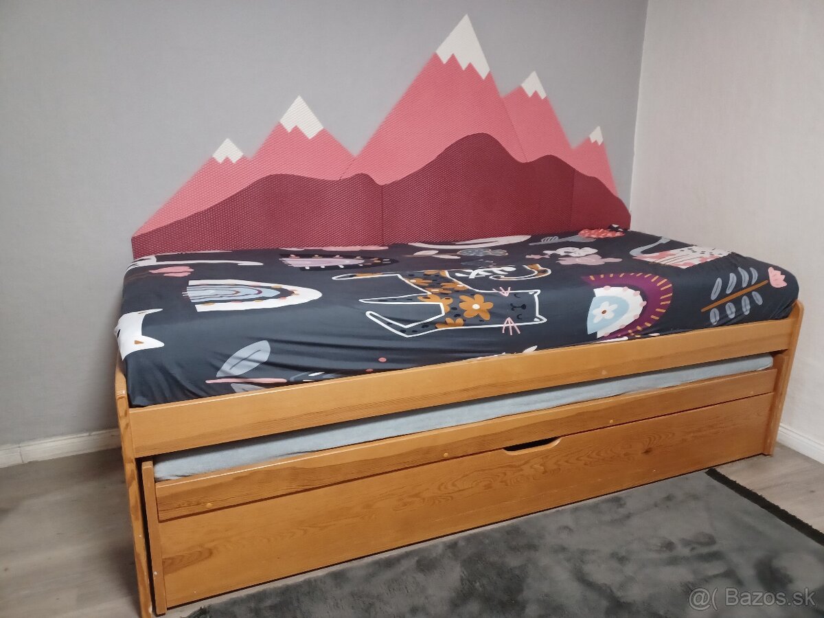 Drevená postel rozkladacia - 2