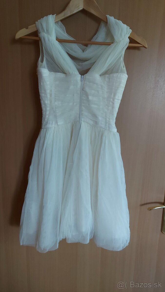 Kremove kratke spolocenske saty - 2