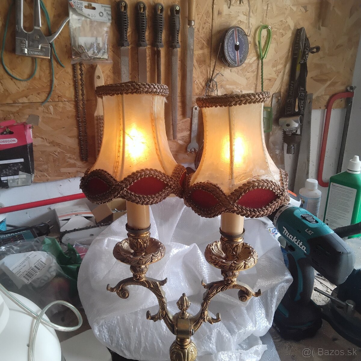 Luxusná Zámocká bronzova Lampa funkčná - 2