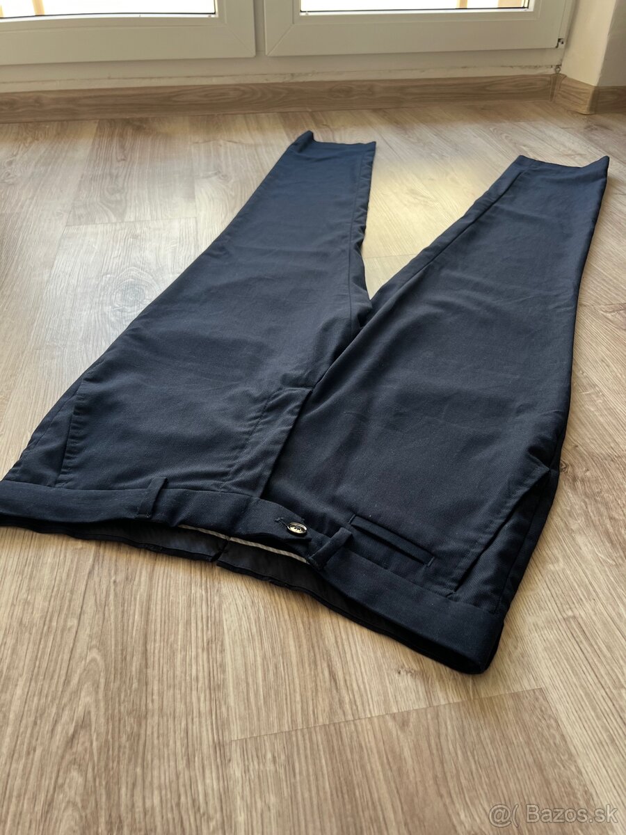 oblekové nohavice Reserved Slim Fit – veľkosť 48, modré - 2